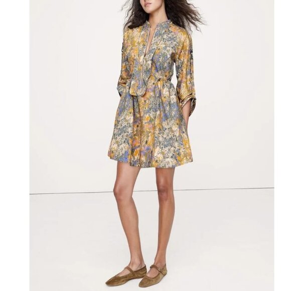 Banana Republic Dresses & Skirts - NWT!! Banana Republic Pastel Floral Splatter Cotton Poplin Utility Mini Dress PM